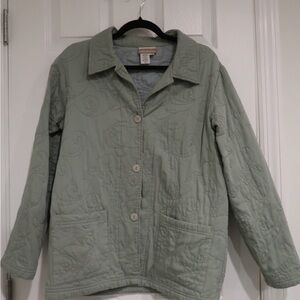 Coldwater Creek Quilted Utility Jacket in Light Green